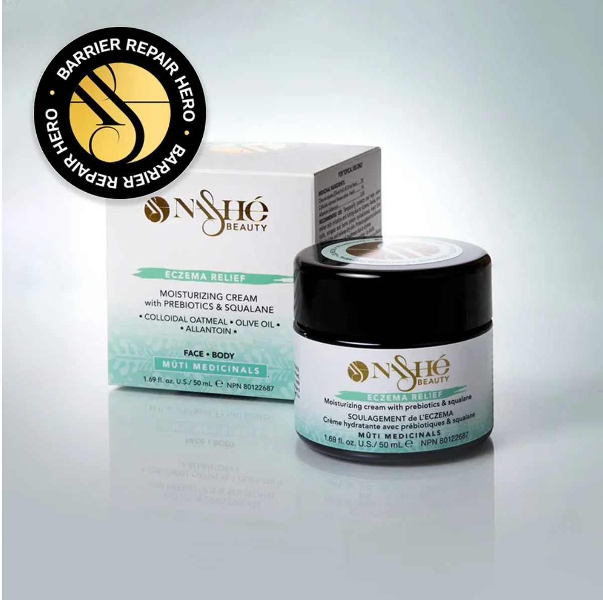 Nashé Beauty Eczema Relief Cream – Soothing Moisturizer with Prebiotics & Squalane