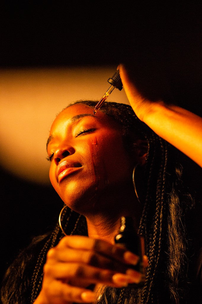 Portrait of glowing melanin-rich skin